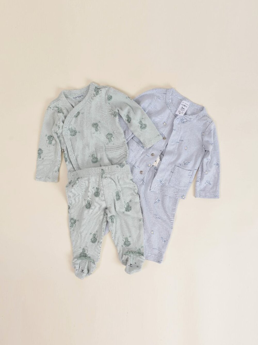 Carter’s Baby Boy 3M Outfit Sets Lion & Paper Airplane 2 Piece Lot